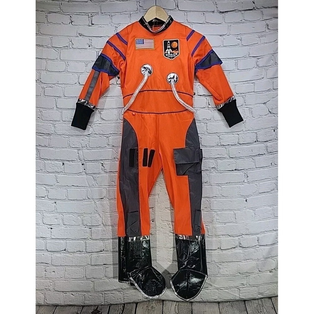 Teetot Astronaut Costume Boys sz 7-8 Orange Space Exploration Jumpsuit‎